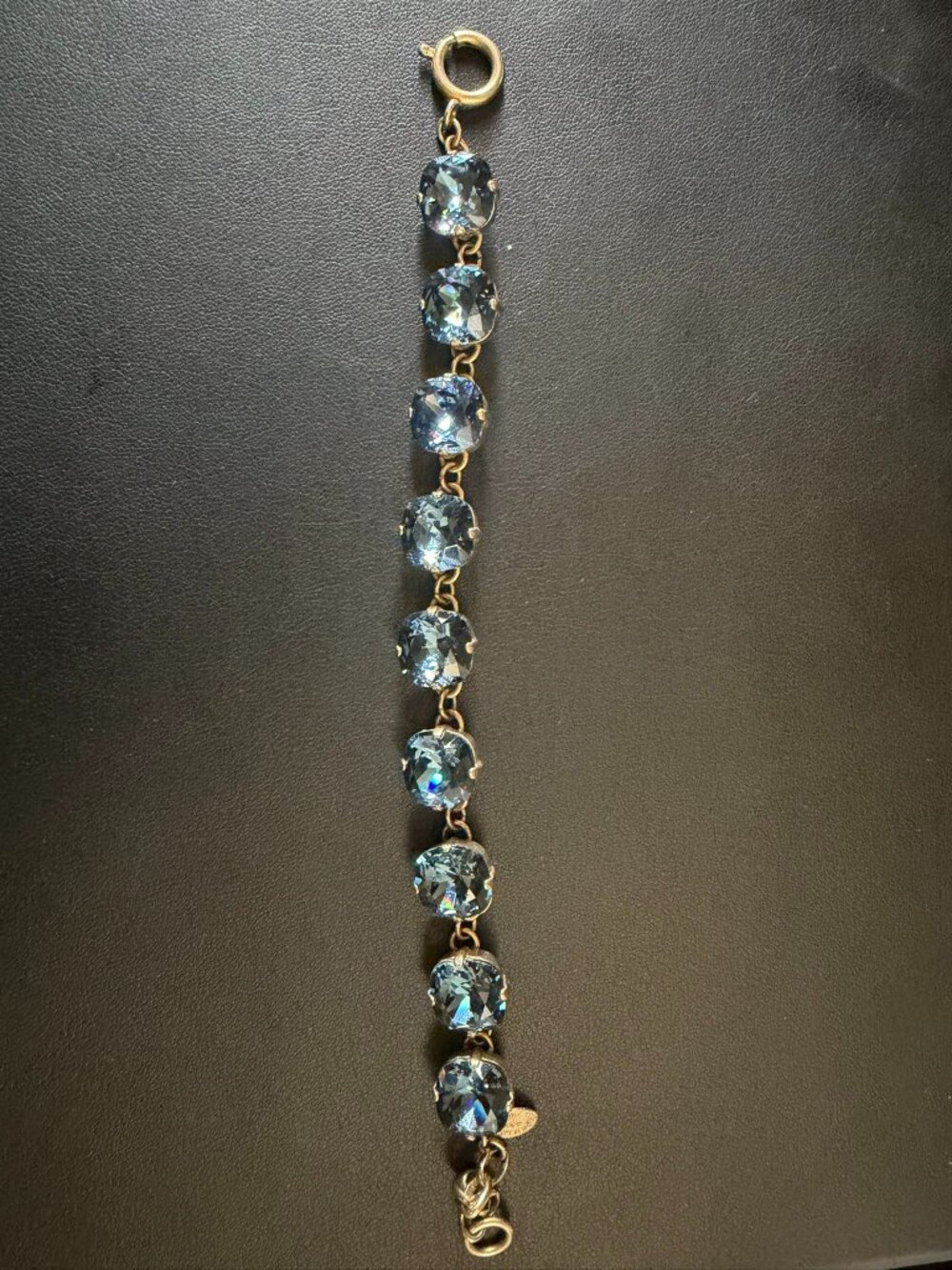 Catherine Popesco Blue Swarovski Crystal Bracelet Gold